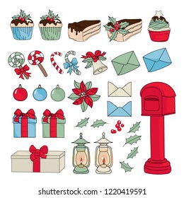 CHRISTMAS SET New Year Vector Illustration for Wall Decorations, Scrapbooking, Baby Book, Photo Albums and Card Print