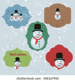 Christmas Set with Notes, Stickers, Labels, Tags with winter and christmas Illustrations and Wishes. Template for Planner, Greeting Scrap booking, Congratulations, Invitations.