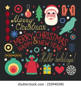 Christmas set of objects.
