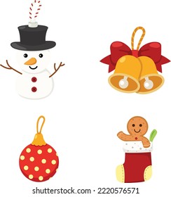 conjunto de navidades en ilustración vectorial de fondo blanco