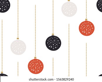 Christmas set pattern with balls and baubles.