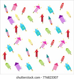Christmas set of rockets vector