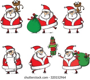 Christmas set of santa clauses