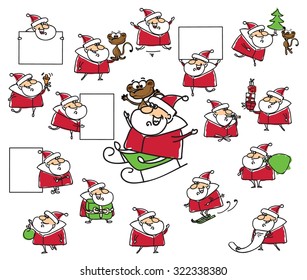 Christmas set of santa clauses