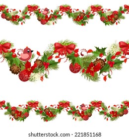 christmas set seamless borders for your design