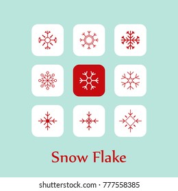 Christmas set of snow flakes