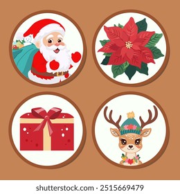 Christmas Set with Stickers - Baby Gift Template, Stickers, Labels
