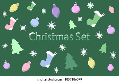 
Christmas set of stickers in vector