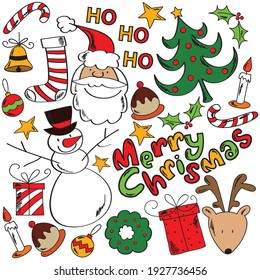 christmas set stock vector for greeting card