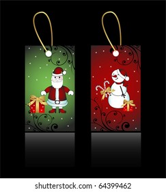  CHRISTMAS SET OF TAG WITH SANTA'S