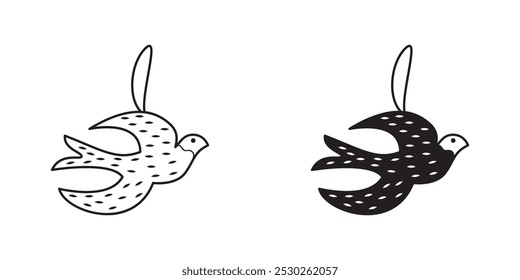 Christmas set of tree toys in sketch style. Hand drawn illustration. Vector illustration.