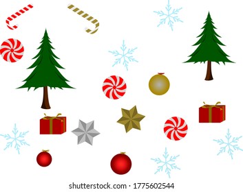 Christmas  set with  Used for the design of Christmas holidays