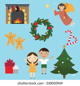 Christmas set. Vector.