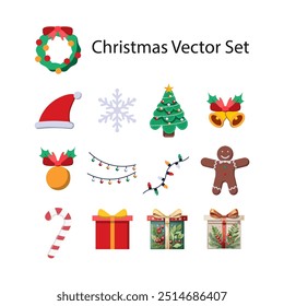 Conjunto de Navidad Vector EPS aislado