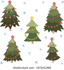 Christmas Set vector hand draw illustration. Celebrate merry happy Christmas vector  illustration. Happy new year celebrate hand draw gifts vector  illustration 10 EPS.