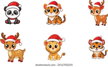 Christmas set vector icon art illustration