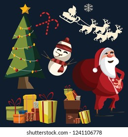 Christmas set vector illustration