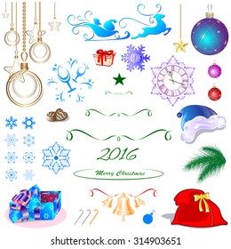 Christmas set vector illustration