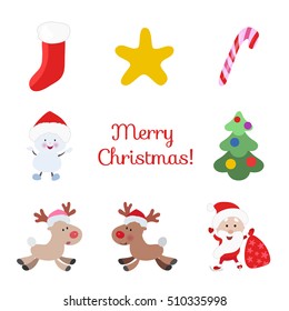 Christmas set.  Vector illustration.