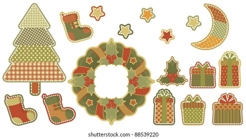 Christmas set vector illustration