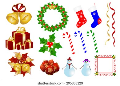 Christmas set, vector illustration, element for design