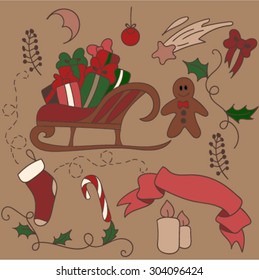 Christmas set. Vector illustrations