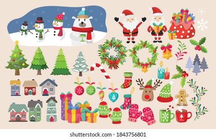 christmas set vector illustrator design