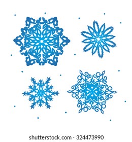 Christmas set of vector snowflakes