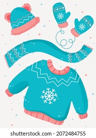 christmas set of winter clothes