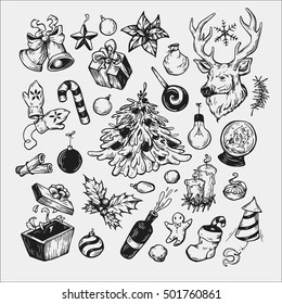 Christmas set. Winter elements. 