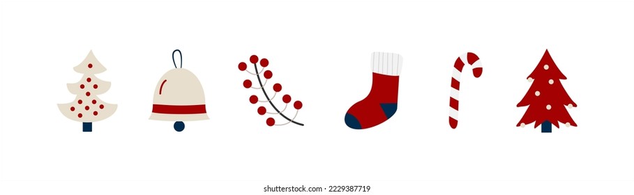 Christmas sets icon. Vector illustration.