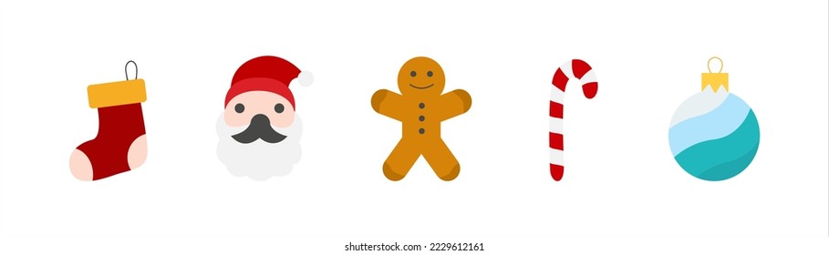 Christmas sets icon. Vector illustration.