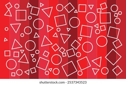 Christmas Shape Abstract with Red background in flat style