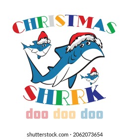 Christmas shark doo doo t shirt vector typography design