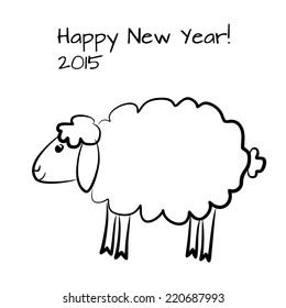 Christmas sheep outline
