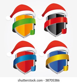 Weihnachtsschilde mit Bändern