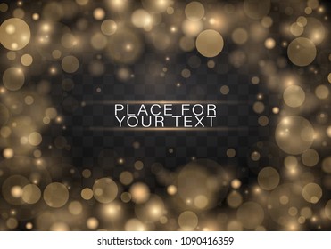 Christmas shining bokeh isolated on transparent background. Christmas concept. Vector EPS10