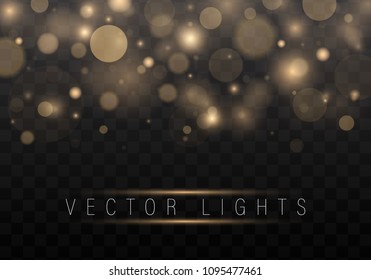 Christmas shining bokeh isolated on transparent background. Christmas concept. Vector EPS10