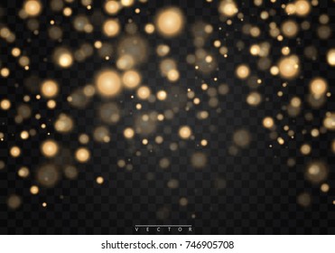 Christmas shining bokeh isolated on transparent background. Christmas concept. Vector EPS10