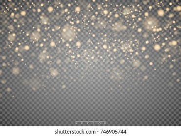 Christmas Shining Bokeh Isolated On Transparent Background. Christmas Concept. Vector EPS10