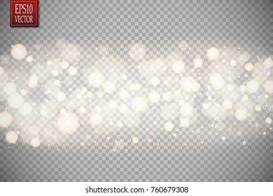 Christmas shining bokeh isolated on transparent background. Christmas concept. Vector EPS10