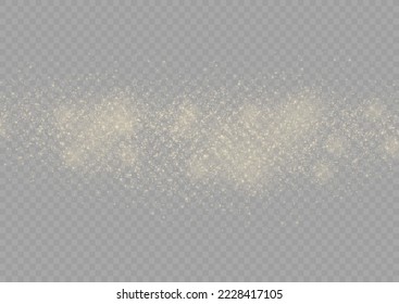 Christmas shining flare bokeh. Gold star burst glare with sparkles on transparent background. Glitter special light effect. Yellow dust sparks glitter, star night sky, space, dusty shine lights Vector