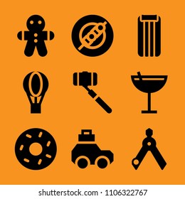 christmas, shish, exploration, unhealthy, tire and element icon vector set. Flat vector design with filled icons. Designed for web and software interfaces