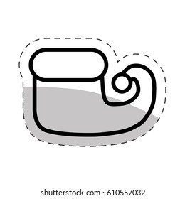 christmas shoe elf cut line vector illustraiton eps 10