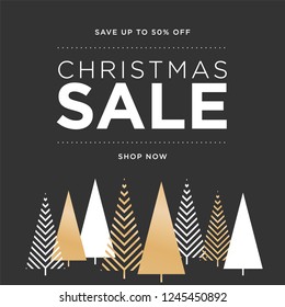 Christmas Shopping Background, Holiday Christmas Sale Sign, Christmas Sale Background, Online Shop Sale Sign, 50% Discount, Shop Now Sign, Clearance Sign Vector Illustration Background