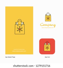 Christmas shopping bag Company Logo App Icon and Splash Page Design. Creative Business App Design Elements