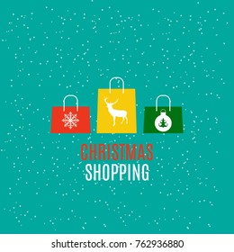 Christmas Shopping Bag Design Background. Vector Illustration EPS10