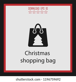 Christmas shopping bag  vector icon