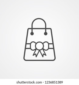 Christmas shopping bag vector icon sign symbol
