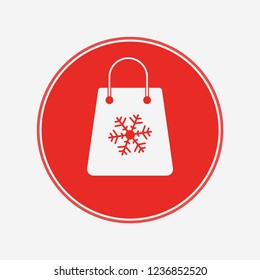 Christmas shopping bag vector icon sign symbol